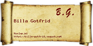 Billa Gotfrid névjegykártya